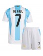 Argentina Rodrigo De Paul #7 Domácí dres pro děti Copa America 2024 Krátký Rukáv (+ trenýrky)